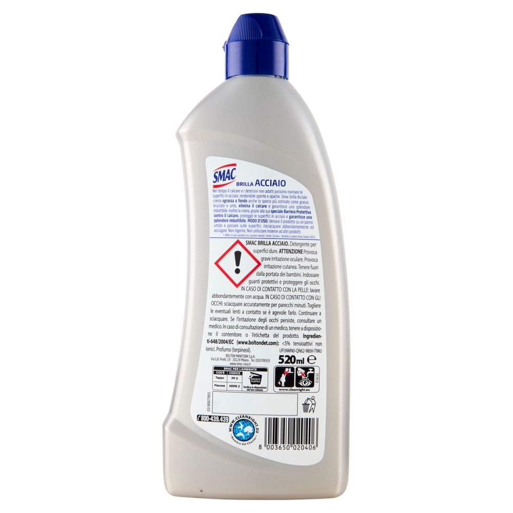 Smac Brilla Acciaio Crema 520 ml